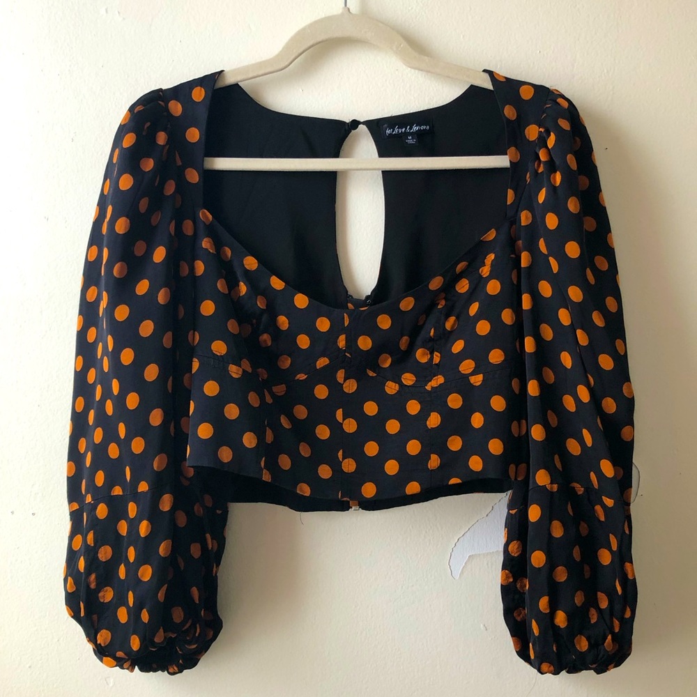 For Love & Lemons bishop sleeve bustier crop top🧡✨